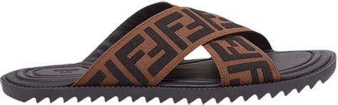 brown fendi slides